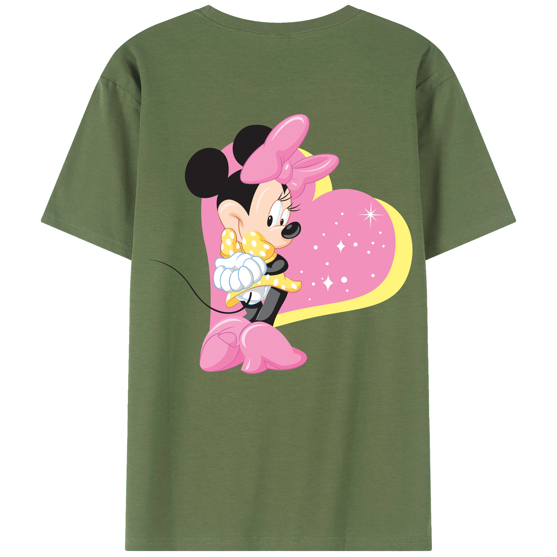ミッキーマウス Mickey Mouse 綿100％ メンズ半袖Tシャツ（バックプリント） 通気性